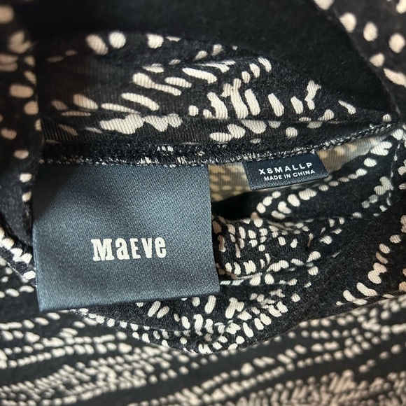 Anthropologie Maeve Black White Print Turtleneck Dress - Picture 8 of 8